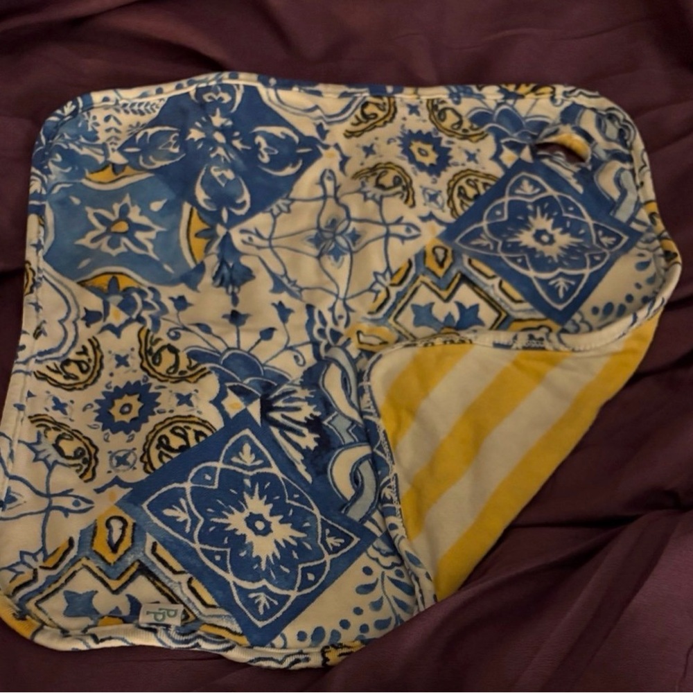 Posh Peanut Paola (Italian Inspired) Blue and Yellow Pacifier Lovey